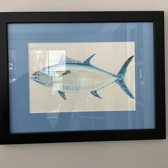 Yellow fin tuna water color framed - Picture 1 of 2